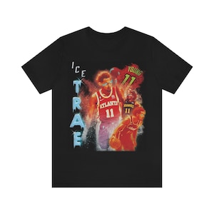 Custom Trae Young Fan-Made Graphic T-shirt, Hawks T-Shirt, Ice Trae, Front & Back Graphic
