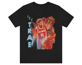 Custom Trae Young Fan-Made Graphic T-shirt, Hawks T-Shirt, Ice Trae, Front & Back Graphic