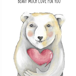 Große (A5) luxuriöse, robuste dicke Umarmungspostkarte / Beary viel Liebe für Sie!