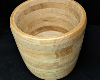 Wood turned teak bowl