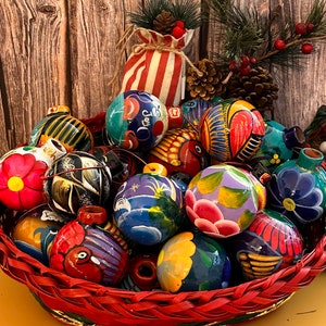 Ceramic Christmas Balls (set of 3) Christmas Ornaments Hand