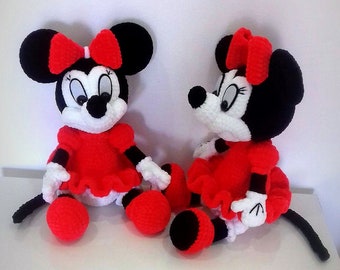 Minnie Mouse crochet pattern in PDF, Mickey Mouse, plush toy, gift for child