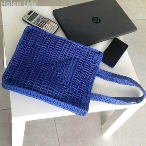 Patroon gehaakte raffia strandtas, eenvoudige tutorial (pdf-patroon)