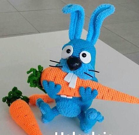 Hungry bunny pattern in English, amigurumi crochet