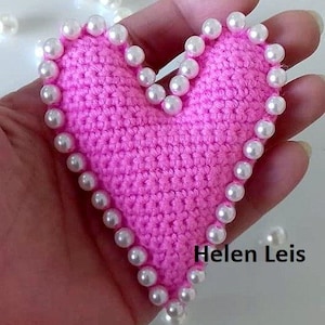 Crochet Heart Pattern with Beads, Amigurumi Keychain (PDF Pattern)