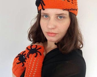 Spider Crochet Halloween Hat Pattern, Autumn Winter (PDF Pattern)