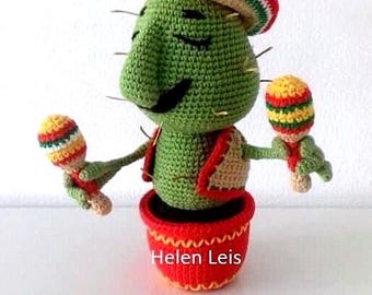 Padrão de cacto mexicano de crochê, Amigurumi Cinco de Mayo (PDF)