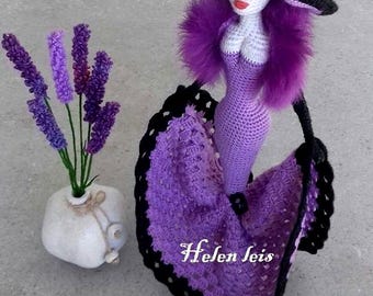 Crochet Doll PDF Pattern, Lady in Hat Amigurumi