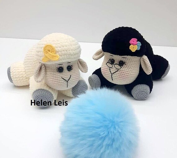 Sheep crochet pattern in English, soft plush toy