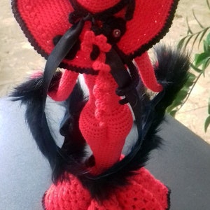 Patron PDF Poupée, Dame au chapeau, modèle au crochet, amigurumi, figurine de poupée pour la décoration, cadeau image 5