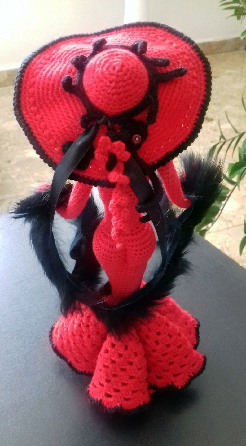 Patron PDF Poupée, Dame au chapeau, modèle au crochet, amigurumi, figurine de poupée pour la décoration, cadeau image 5