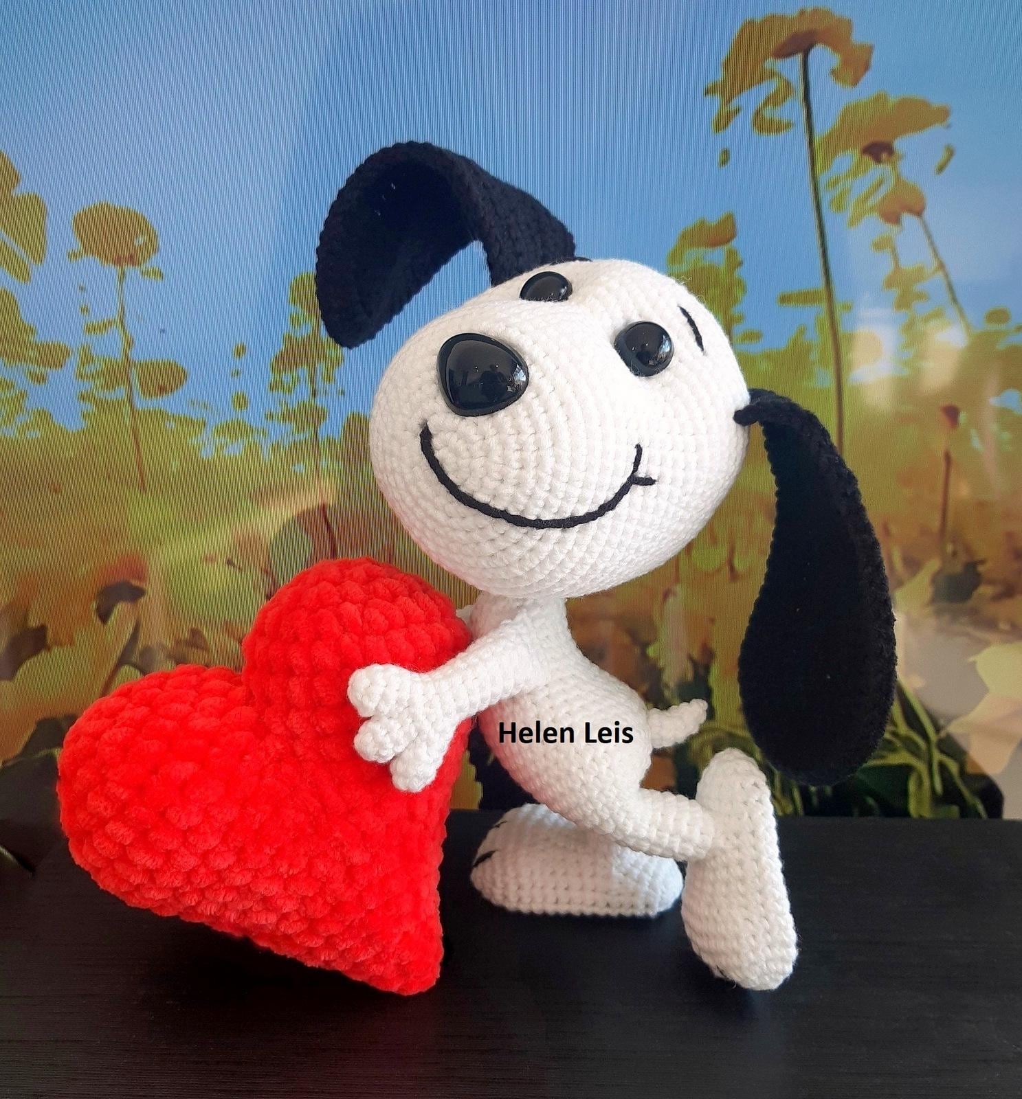 Snoopy Crochet Pattern, Dog With Plush Heart (PDF Pattern) - Etsy