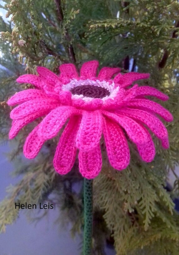 Gear Craft製デジタルフローラハーフギリー Digital Crochet Pattern Gerbera Flower, Amigurumi, Chamomile