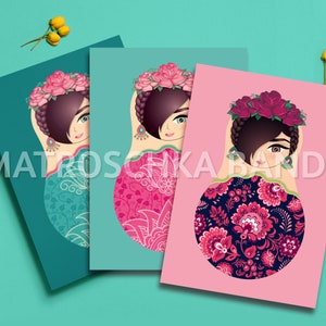 Carte postale A6, Matriochka Frida