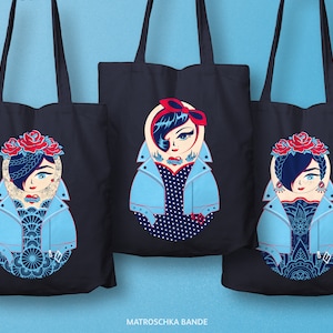 Stofftasche Matroschka Rosa / Jayne / Frida