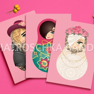 Cartolina A6, Matrioska Lea / Elena / Rosa