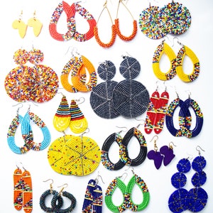 20 Pieces Beaded African Maasai | Women Earrings | Maasai mara | Dangle