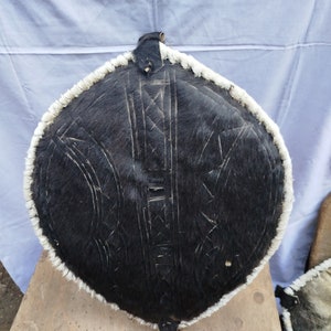 On sale Enigmatic Black Tribal Mosaic Shield: Hand-Woven African Art Tribal Handcrafted African Zulu Warrior Design gift GD22