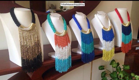 マサイ族のネックレス アフリカのマサイ族のビーズの首輪ネックレス マサイ族の首輪 - Etsy 日本