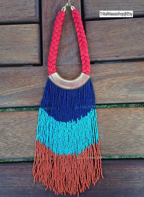 マサイ族のネックレス アフリカのマサイ族のビーズの首輪ネックレス マサイ族の首輪 - Etsy 日本