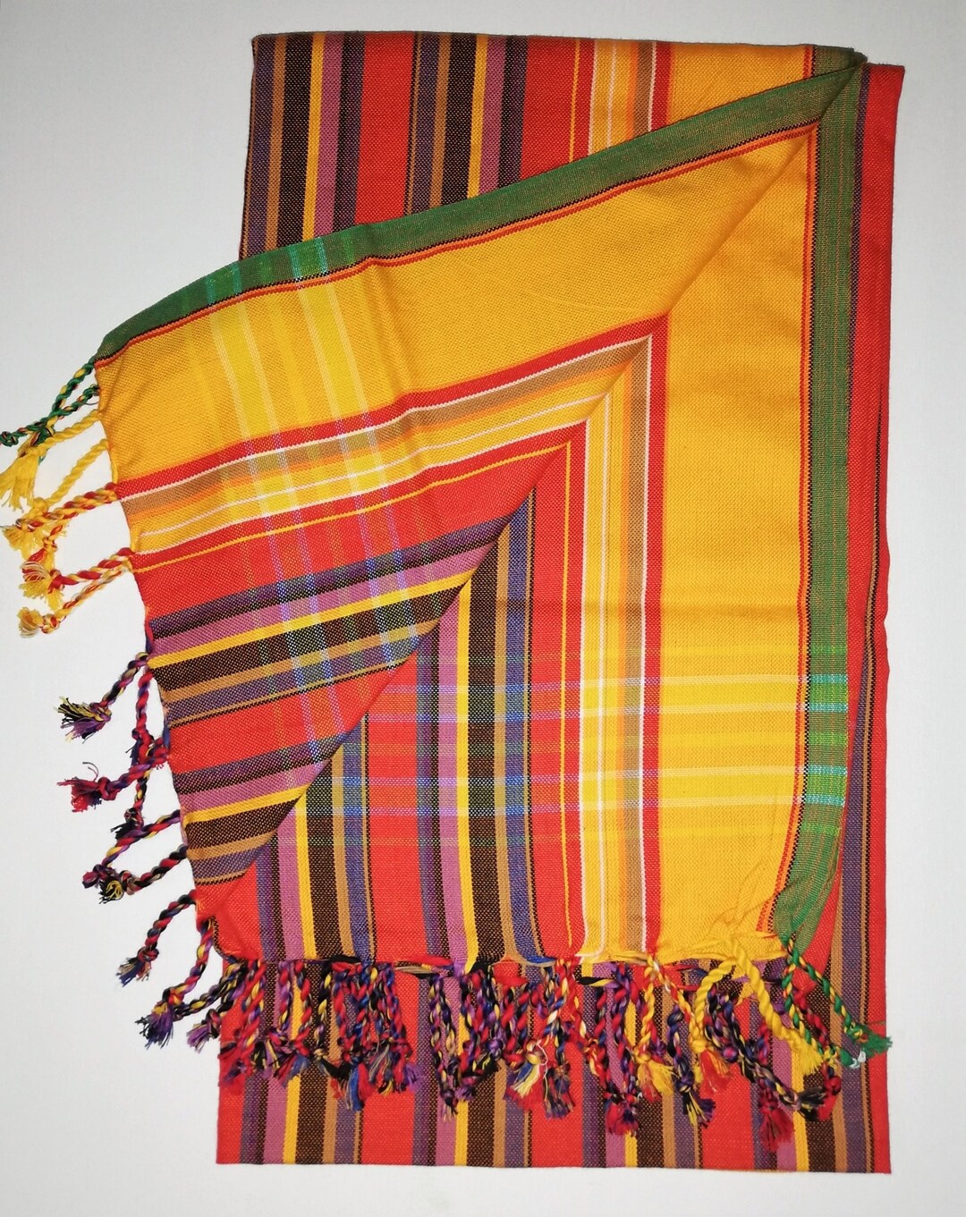 Multicolored Yellow African Wrap Kikoi African Kikoy Etsy
