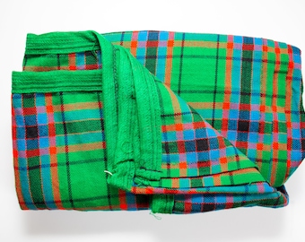 Green Wool Maasai Shuka | Warrior Shuka | Campfire Side African Shawl | Warrior Shawl | Camping Shawl | TV Blanket