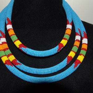 On SALE African Blue Beaded Multicolored Necklace| Maasai choker Necklace | Stylish | Gift Her | Masai Mara