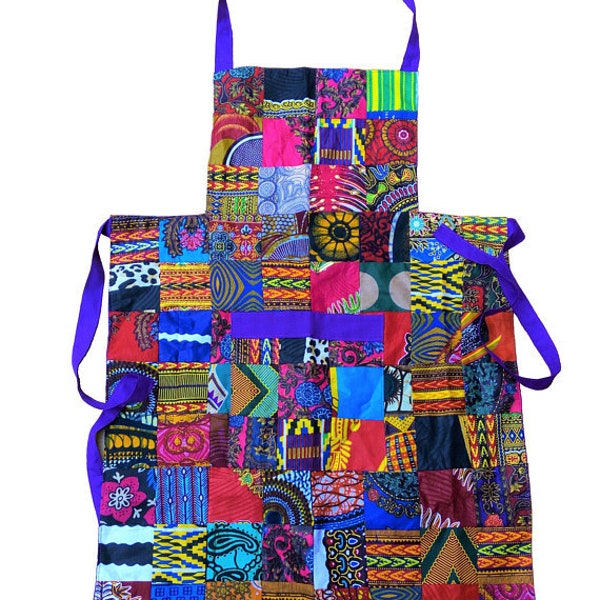 Tablier patchwork africain | Tablier imprimé | Cuisine africaine | Tablier Ankara