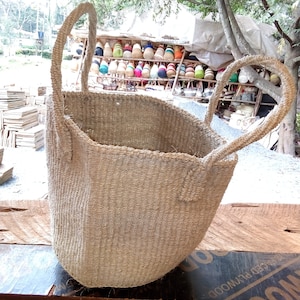 Afrikanische Sisal Kiondo Handtasche Orange Strandtasche Handgemacht Valentinstag Geschenk Afrikanische Deko Einkaufstasche Wäschekorb Fibre Art