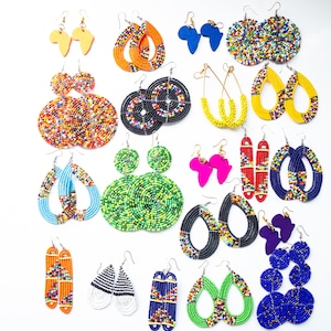 20 Pieces Beaded African Maasai | Women Earrings | Maasai mara | Dangle