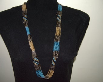On SALE African Blue Beaded Multicolored Necklace| Beaded Scarf | Maasai Necklace | Stylish | Gift Her | Masai Mara