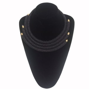 Zwarte Maasai-kralenketting: 5-tier Afrikaanse tribale sieraden