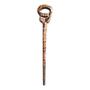 Elegant Hand & Giraffe African Walking Cane: Carved Wood Textured hiking Cane hiking Status Stick Pointing Stick Maasai African Royalty