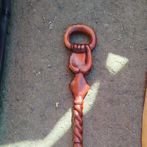 On Sale  Legacy in Your Grip: King&#39;s Hand Walking Stick Hand-Carved in Africa Art Walking Cane Status Stick Pointing Stick Maasai Stick