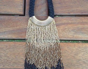 セール中 アフリカンブルービーズ マルチカラーネックレス