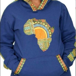 Blue African Design | Dashiki hoodie | Ankara hoodie Jumper | Africa Inspired Patterns | Unisex | Blue