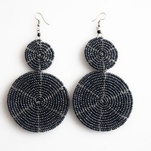 On SALE African Maasai Earrings | Beaded Earrings | Black Earrings | Gift for Her