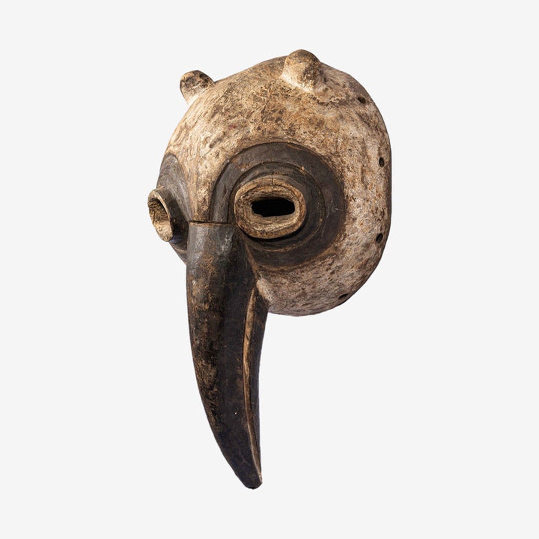African Wooden Luba Bird Mask Wood Antique Vintage African Wall Hanging ...
