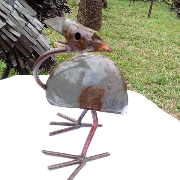 African Scrap Art Flamingo Bird Sculpture | Art vert | Ocean Art Métal Oiseau Table Cabinet d’Art Art Lawn Art Re-Cycle Art Gnome