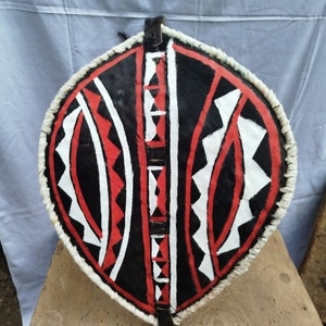 On sale African native Maasai Shield Leather Handmade Africa Wall Decoration Tribal Handcrafted African Zulu Warrior Design gift GD2