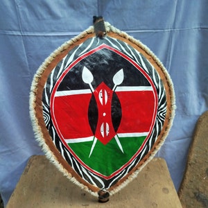 On sale African native Maasai Shield Leather Handmade Africa Wall Decoration Ornamental Handcrafted African Zulu Warrior Design gift GD1
