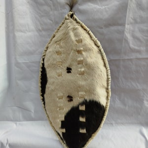 On sale Rare Find: Authentic White Zulu Shield - Hand-Woven in Africa Tribal Handcrafted African Zulu Warrior Design gift GD25