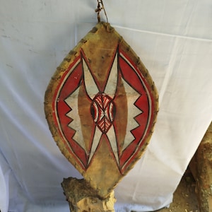 On sale Hand-Woven Samburu Hide Shield: A Symbol of Strength & Heritage Wall Decoration Tribal leather African Zulu Warrior Design gift GD15