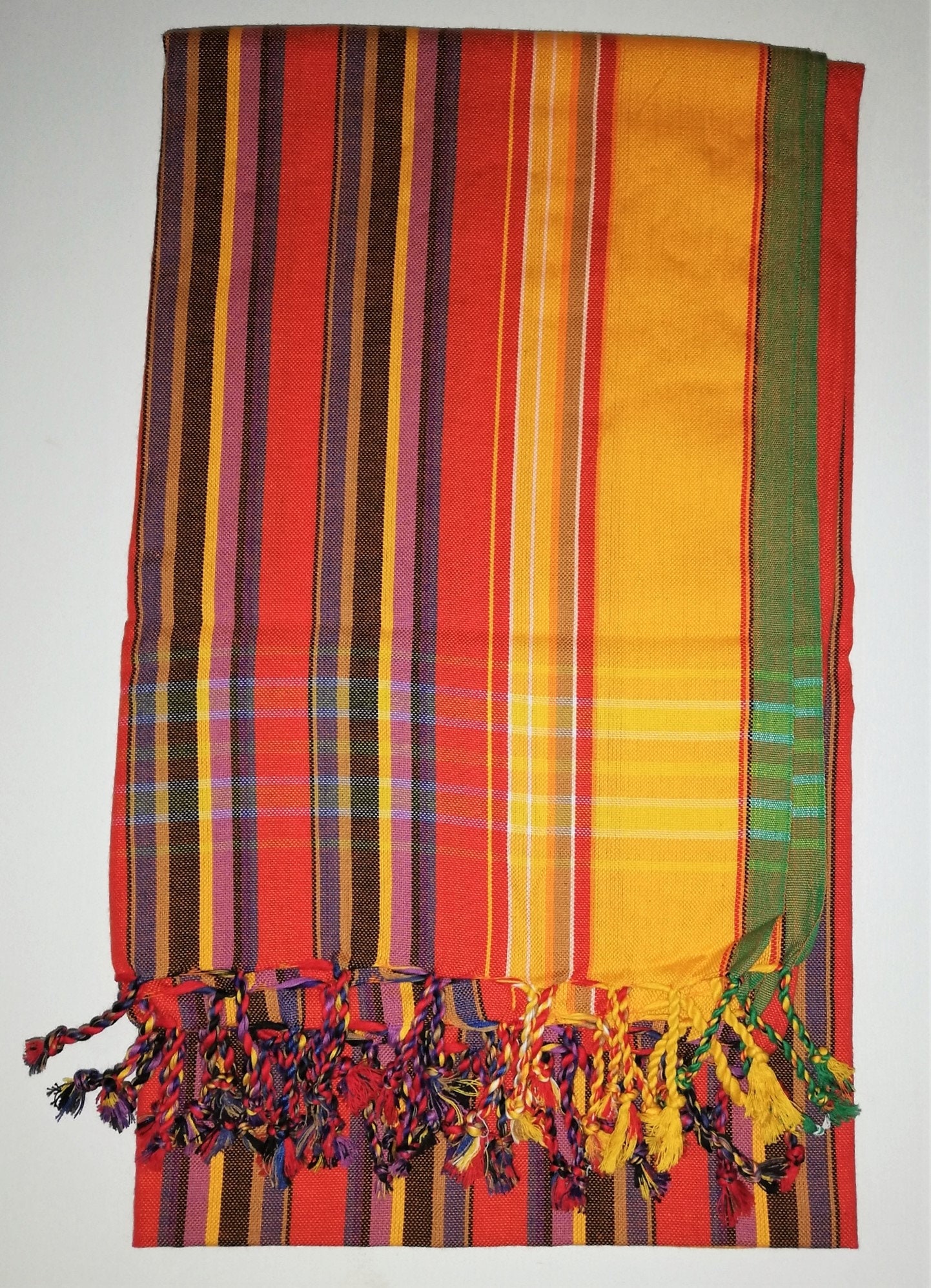 Multicolored Yellow African Wrap Kikoi African kikoy Etsy