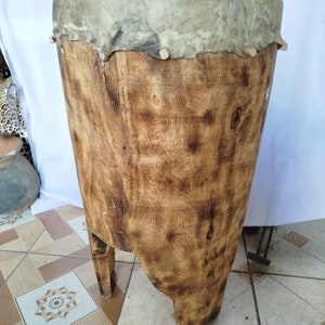 Large Kenyan Hand Drum (Unique Percussion Instrument & Home Decor) GD45