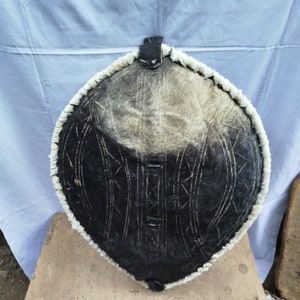On sale Striking Black & White Tribal Mosaic Shield: Hand-Woven African Art Tribal Handcrafted African Zulu Warrior Design gift GD24