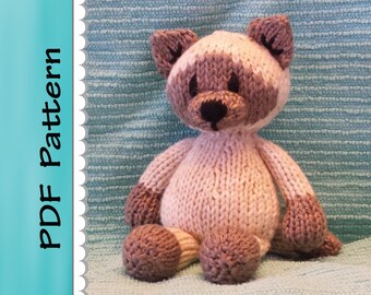 Cute Knitted Cat PDF Pattern Only