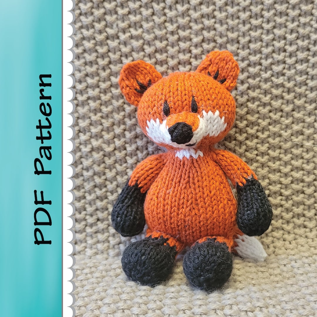 Knitted Fox Pattern: Intermediate Plush Toy Knitting (PDF Download) - Etsy