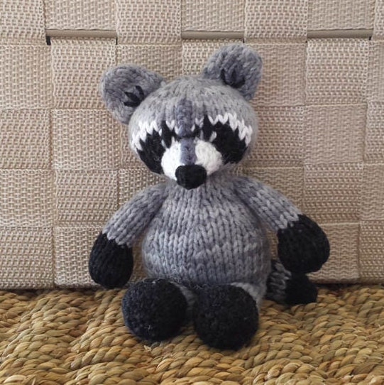 Knitted Raccoon Pattern: Intermediate Plush Toy (PDF Download) - Etsy