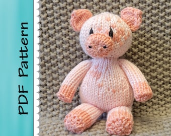 Cute Knitted Pig PDF Pattern Only